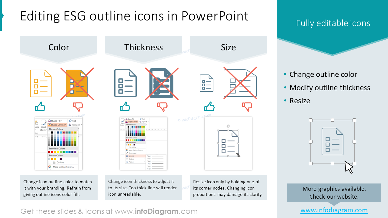 Bearbeiten von ESG-Umrisssymbolen in PowerPoint