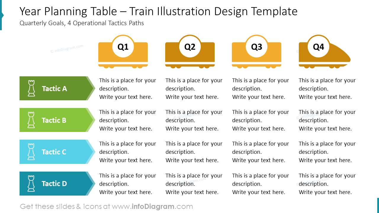 Jahresplanungs-Tabelle – Zug Illustration Design Vorlage