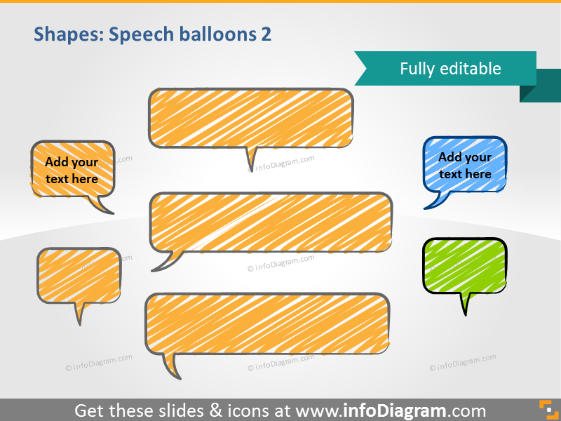 handgeschriebene Sprechblasen Kritzelei PowerPoint