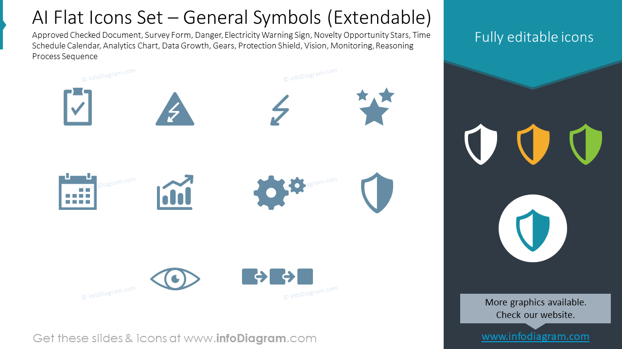 AI Flat Icons Set – General Symbols (Extendable)