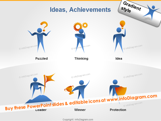 ícono de hombre pensante idea confusa bombilla líder clipart ppt