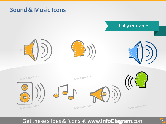 music sound speech speaker hand drawn PPT clip art
