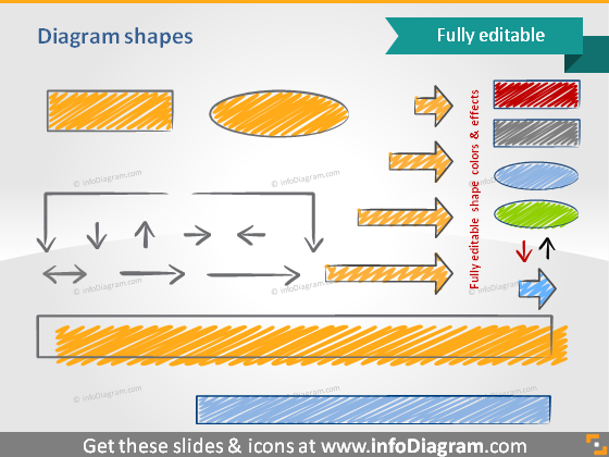 PPT sketch arrow rectangle scribble diagram shapes