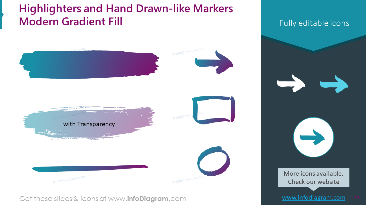 Highlighters and Hand Drawn-like Markers