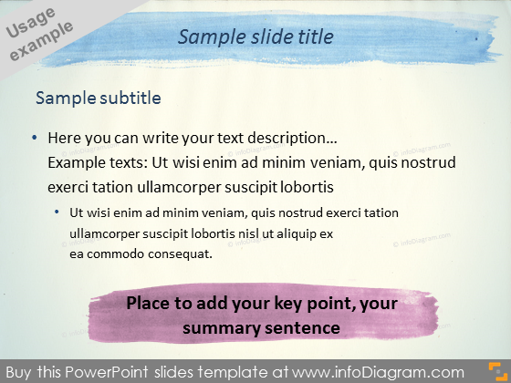 Résumé Diapositive Ligne Pinceau Aqua Aquarelle PowerPoint