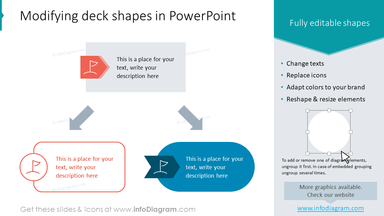 Modifying deck shapes in PowerPoint