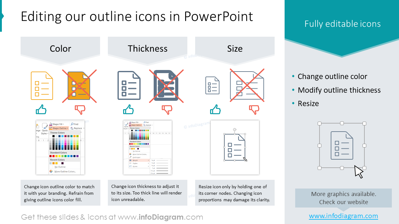 Editing our outline icons in PowerPoint
