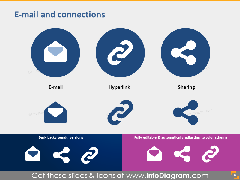 ppt-Symbol E-Mail-Sharing Hyperlink-Icon Metro Clipart
