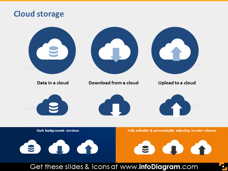 data cloud download upload pictogram powerpoint clipart