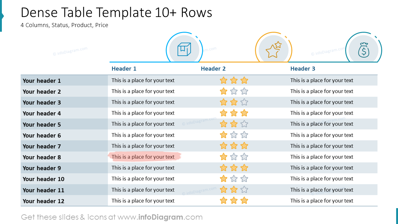 Dense Table Template 10+ Rows