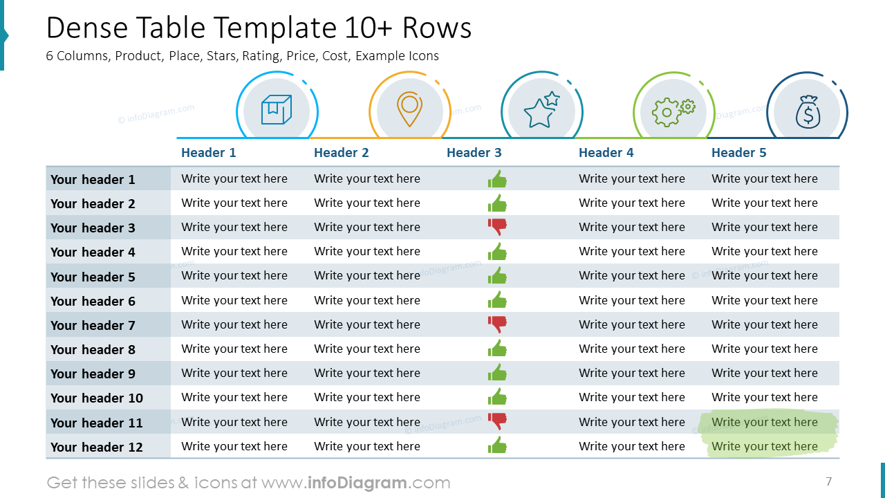 Dense Table Template 10+ Rows