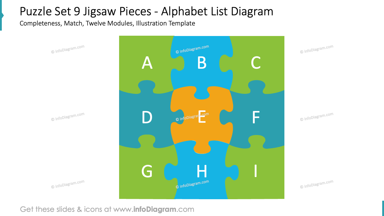 diagrammes de puzzle esquissés pièces clipart powerpoint 2 par 4