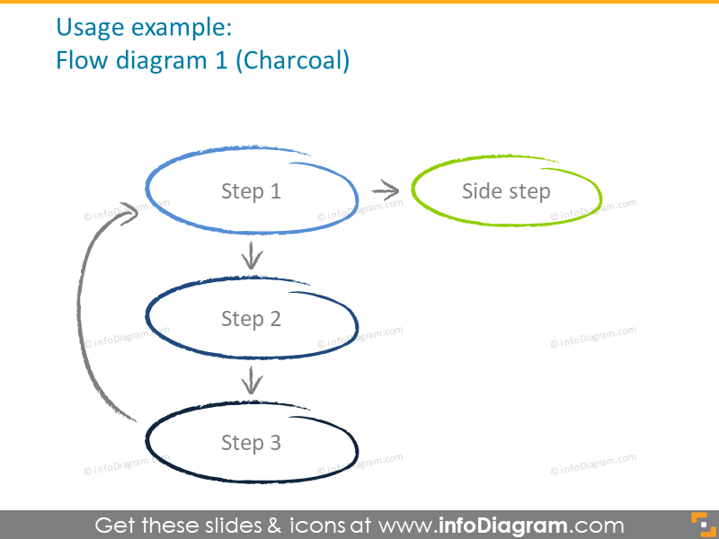 backboard charcoal arrow diagrams powerpoint clipart