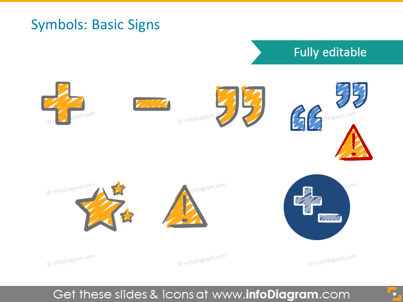 Icônes de signes de base