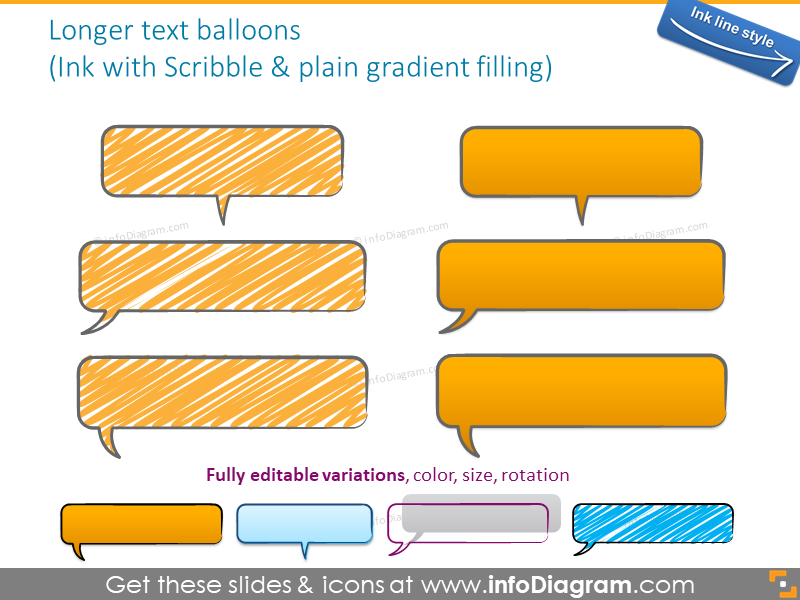 balão de fala desenhado à mão rabiscado forma de tinta campo de texto powerpoint