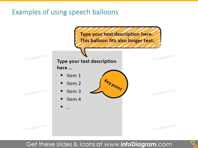 highlighting text balloons speech handwritten doodled powerpoint