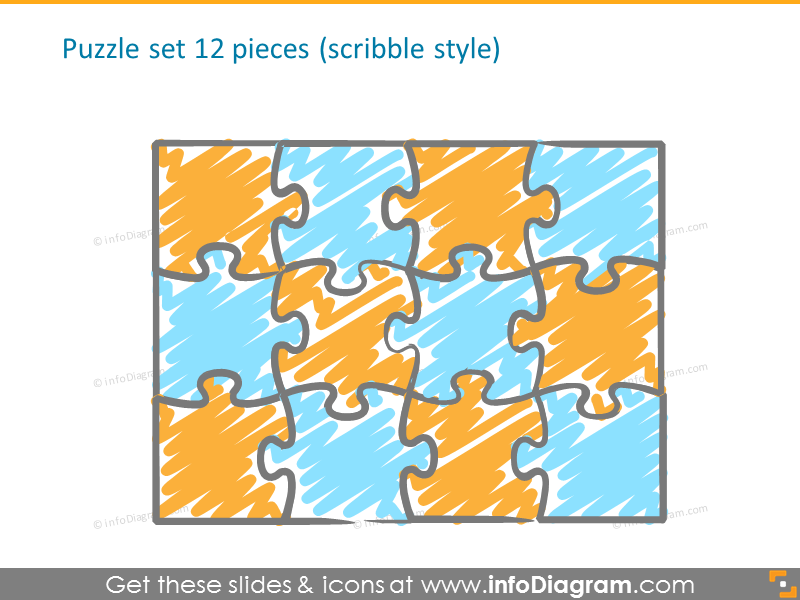 12 pieces scribble puzzle 