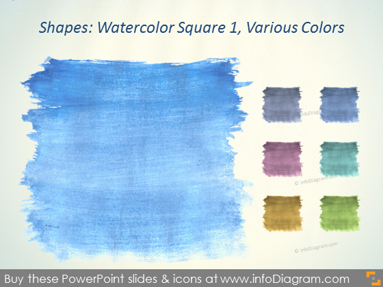 Aquarellfarben quadratischer Pinsel blau grau Aquarell ppt Symbol