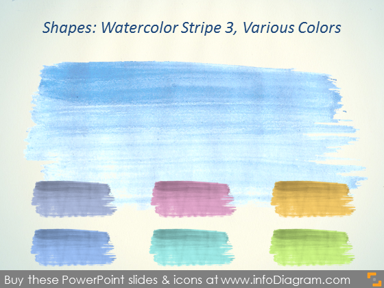 Aquarellfarbe Streifenpinsel blau grau Aquarell ppt Icon