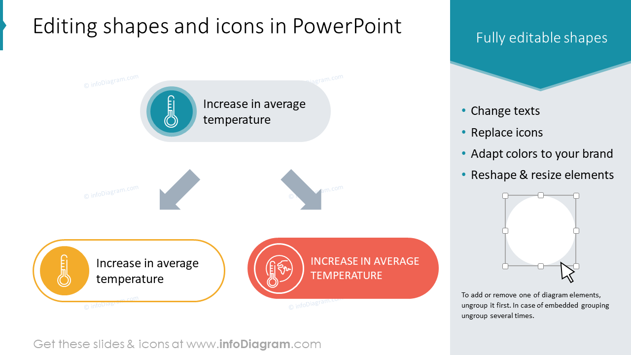 Editing shapes and icons in PowerPoint