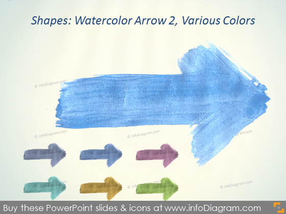 Aquarellpfeil handgezeichnete Pinsel Aquarelle ppt Icons