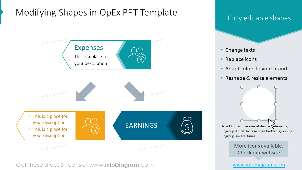 Modifying Shapes in OpEx PPT Template
