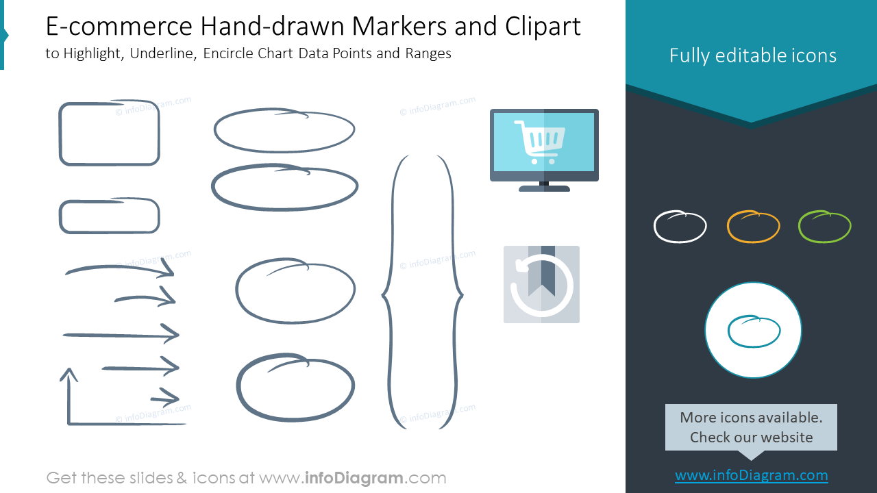E-commerce Marqueurs et Cliparts Dessinés à la Main