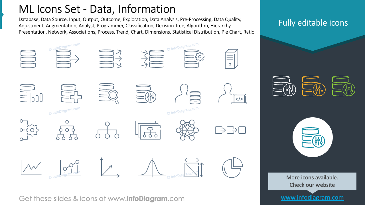 ML Icons Set - Data, Information