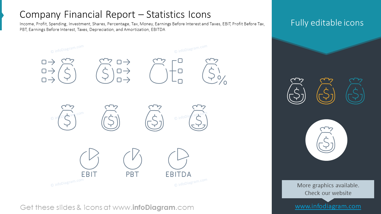 Rapport Financier de l'Entreprise – Icônes Statistiques