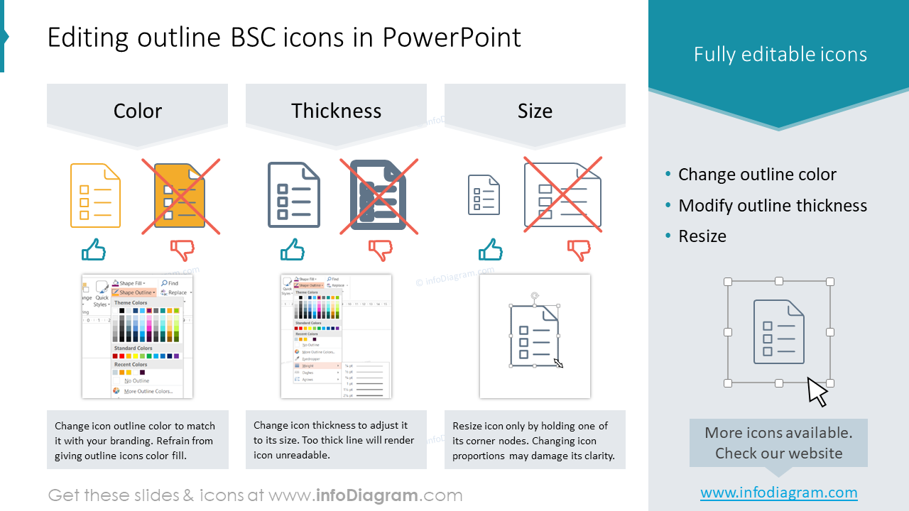 Editing outline BSC icons in PowerPoint