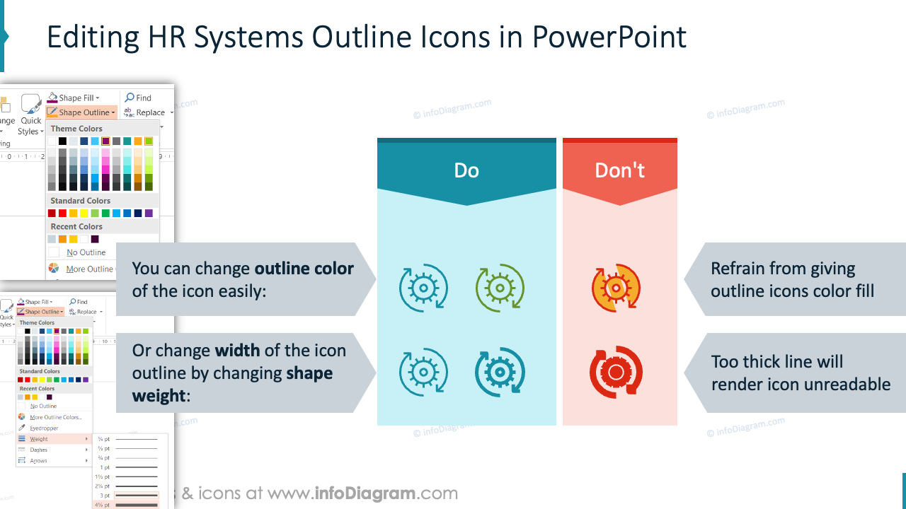 Editing HR Systems Outline Icons in PowerPoint