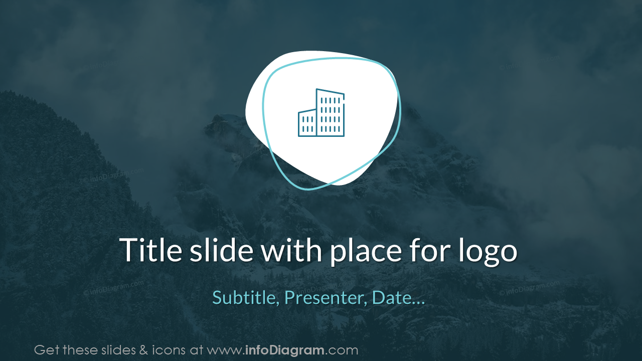Title slide with place for logo