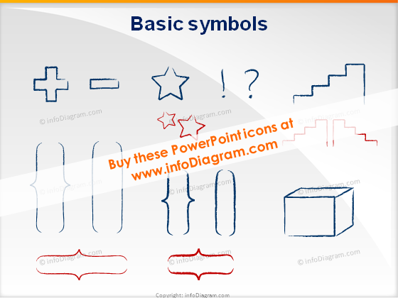 shapes brackets icons ppt clipart charcoal