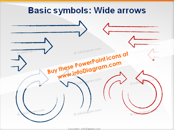 Shapes wide arrows icons ppt clipart charcoal