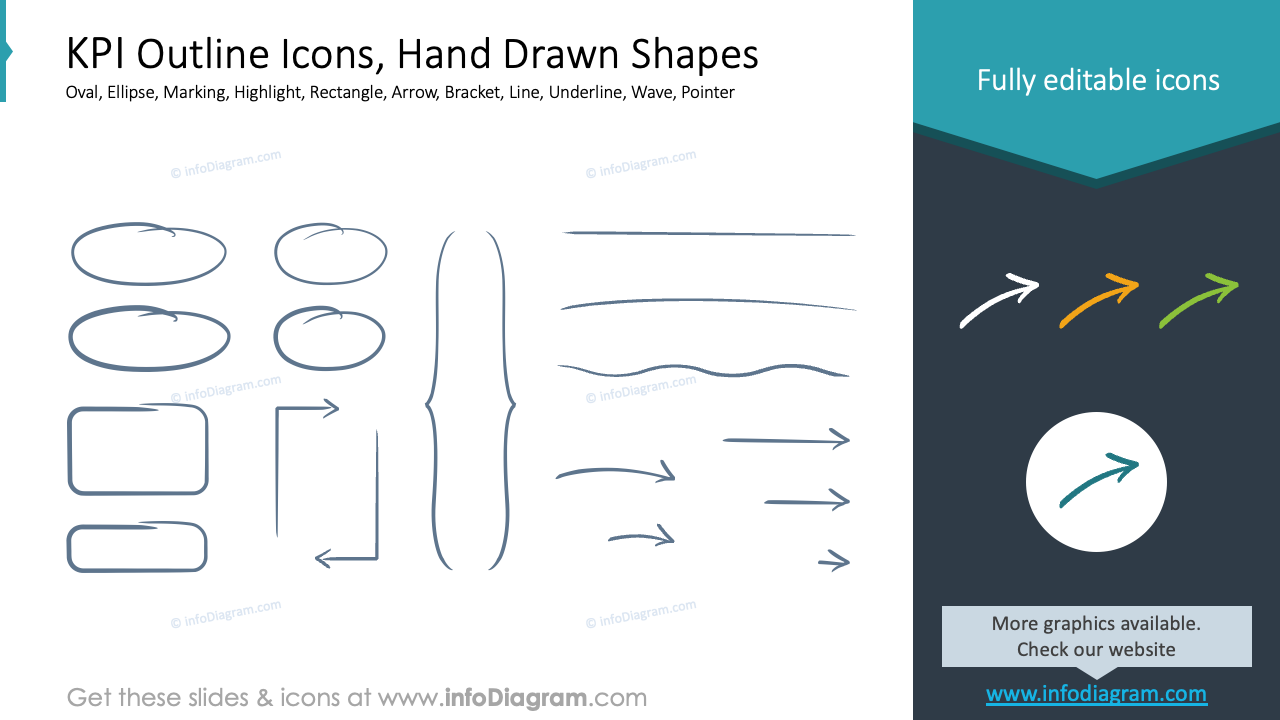 KPI Outline Icons, Hand Drawn Shapes