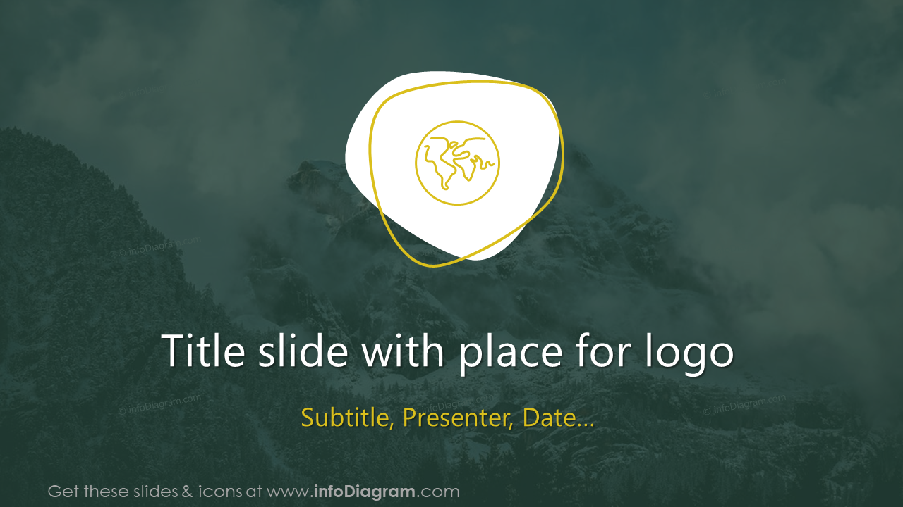 Title slide with place for logo