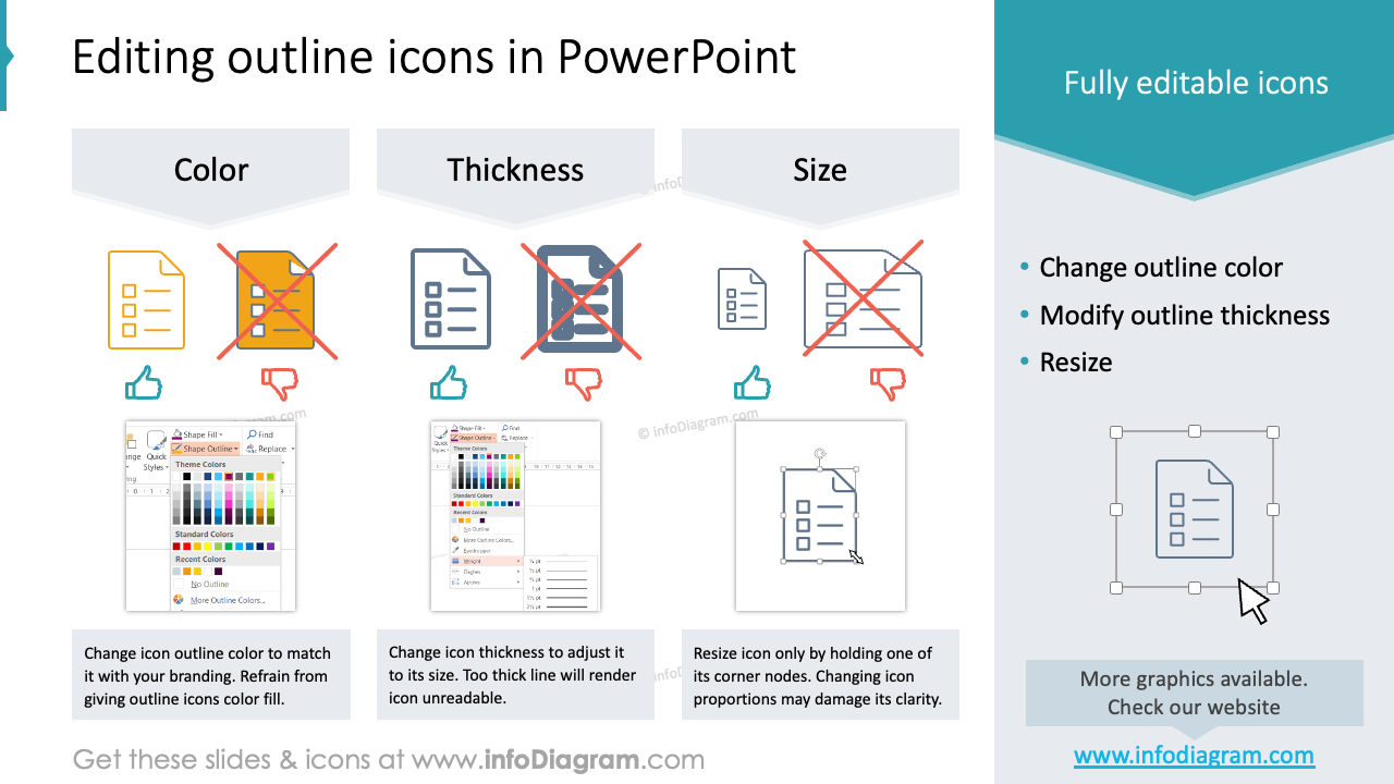 Bearbeiten von Umriss-Symbolen in PowerPoint