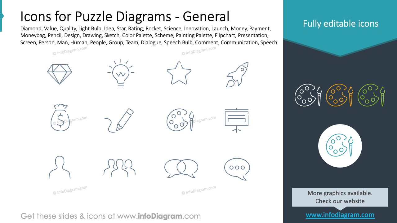 Icons für Puzzle-Diagramme – Allgemein