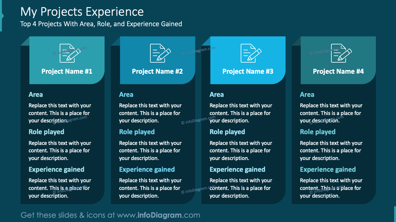 My Projects Experience Navy Background