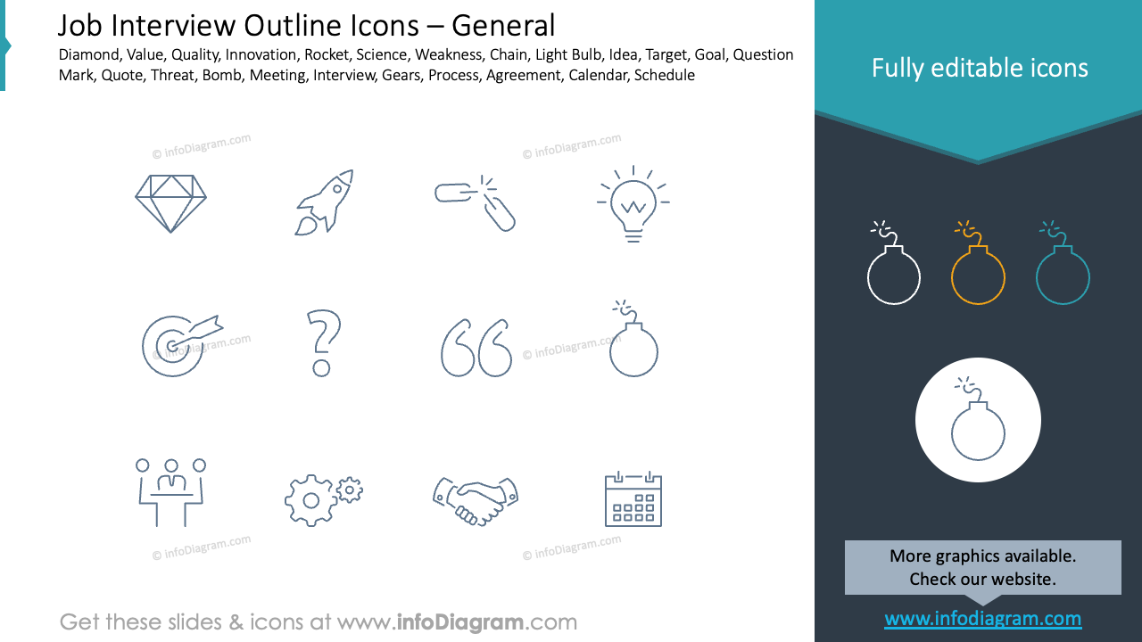 Job-Interview-Umriss-Symbole Allgemeiner Grauer Hintergrund