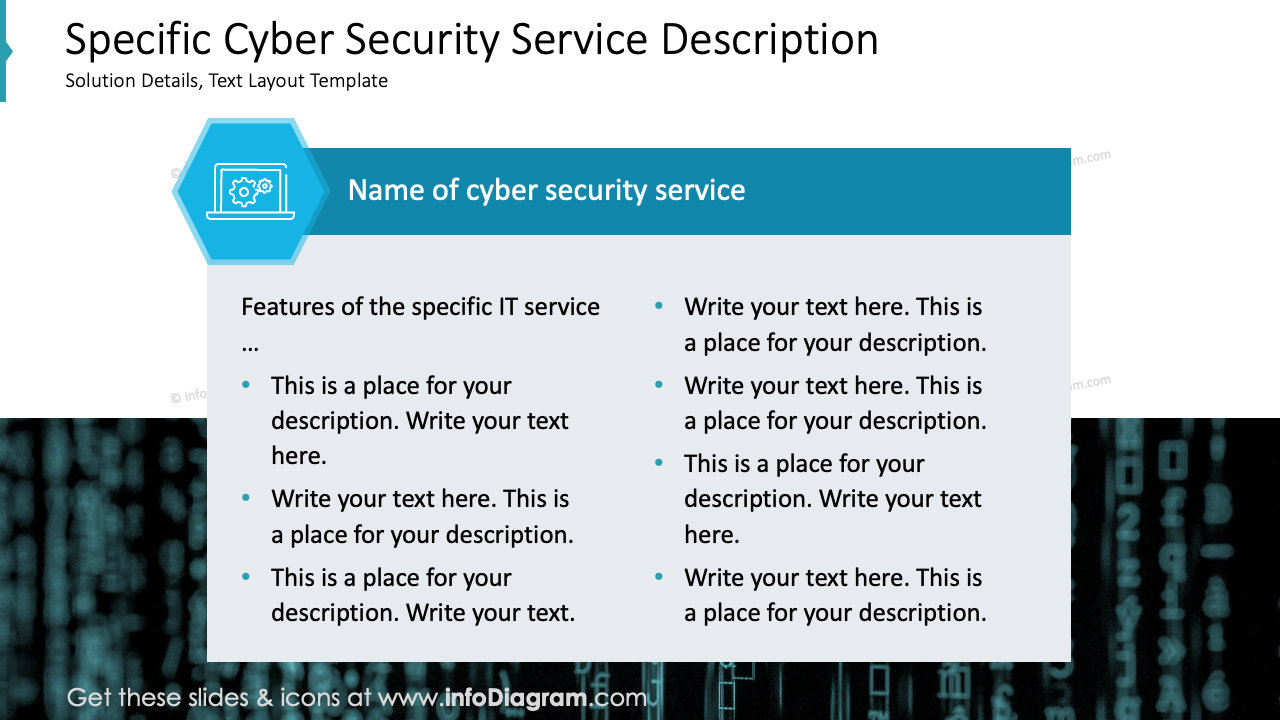 Description spécifique des services de cybersécurité