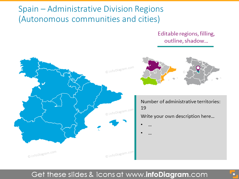 mapa de divisiones administrativas de España