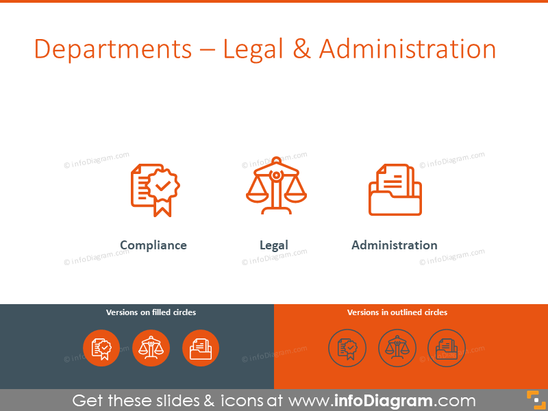 Symboles juridiques et administratifs : conformité, juridique, administration