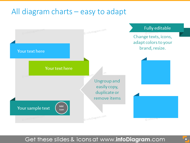 Diagramas e símbolos de infográficos gratuitos (ícones e formas PPT)