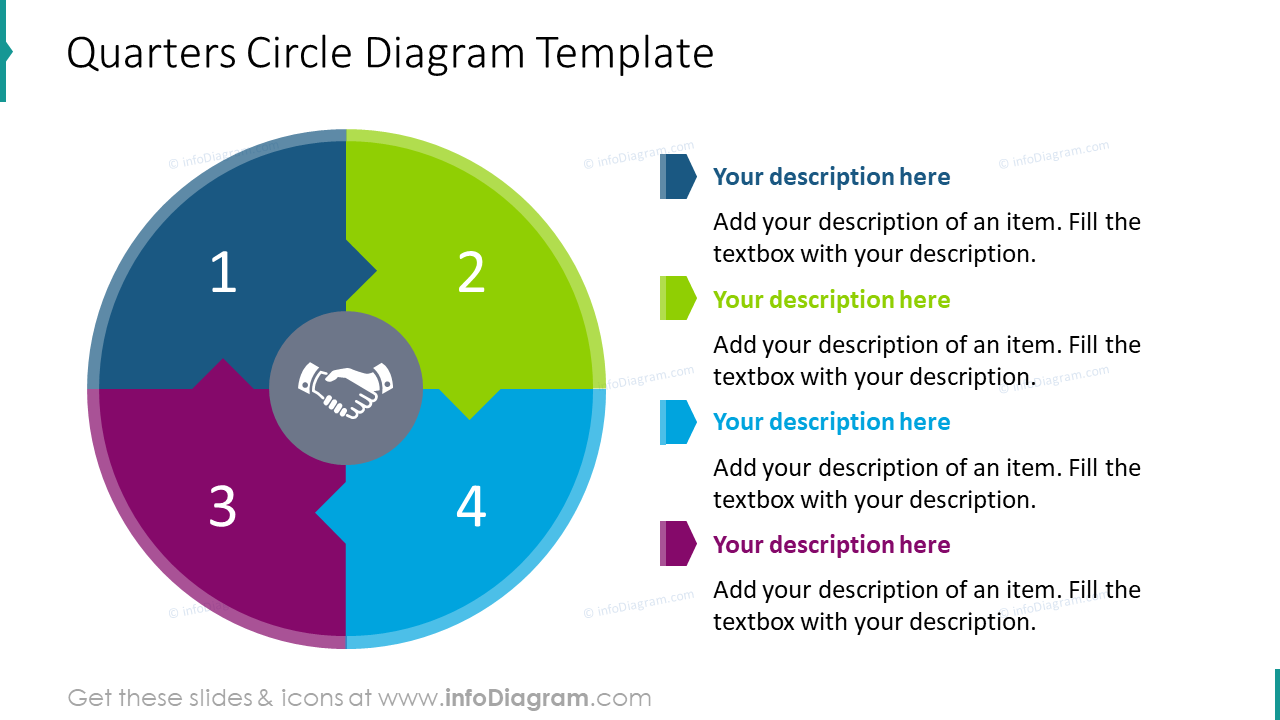 Quarters circle diagram template