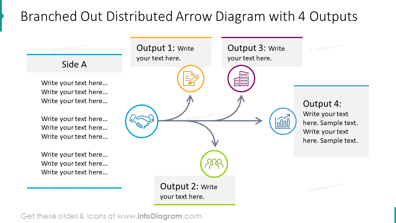 Design d'arrow distribué ramifié avec 4 sorties
