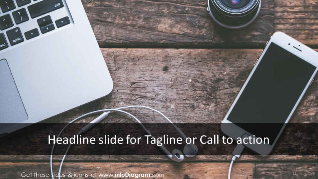 Text slide template completed with picture