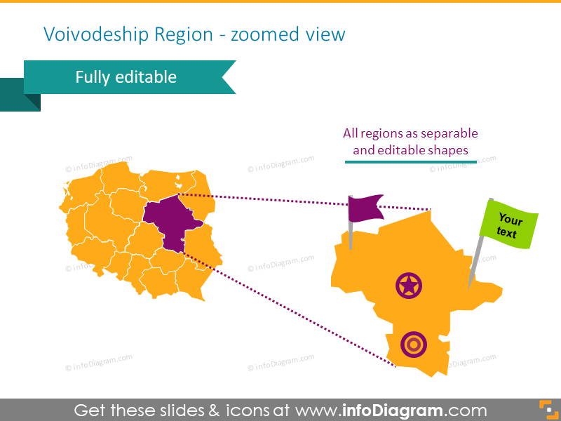 Vergrößerte Ansicht der polnischen Verwaltungsregion