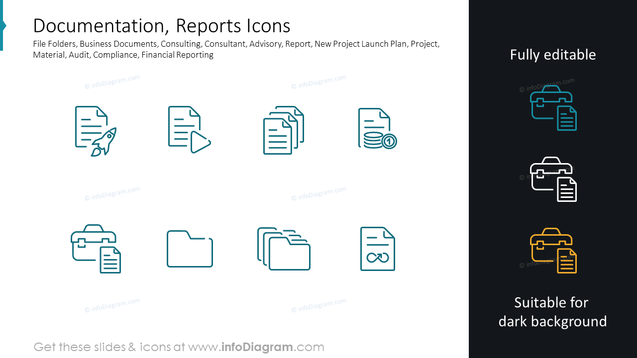 Documentation, icônes de rapports