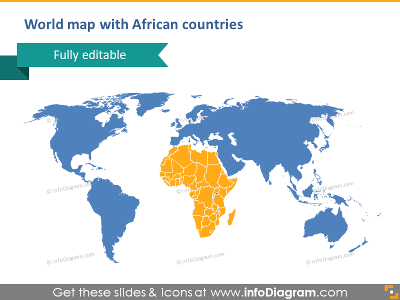 World Map Editable Vector PowerPoint Clipart